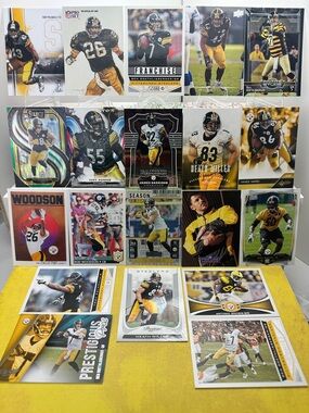 Troy Polamalu/Roethlisberger/Rod Woodson & Steelers stars lot of 20